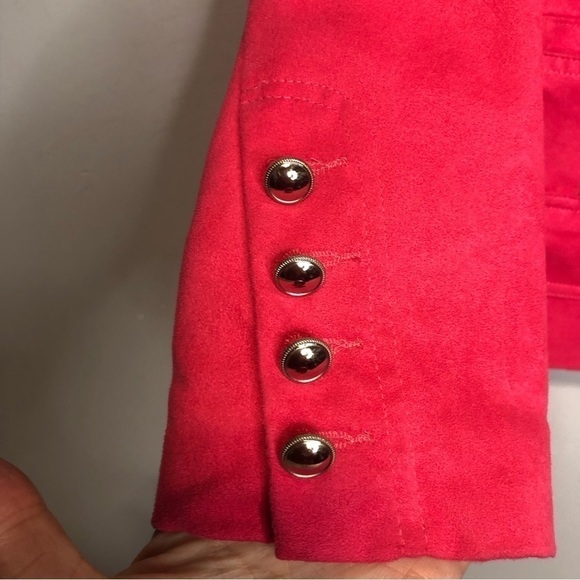 Tanjay Petites Bright Pink Faux Suede Blazer Jacket, size 6P - Picture 4 of 10